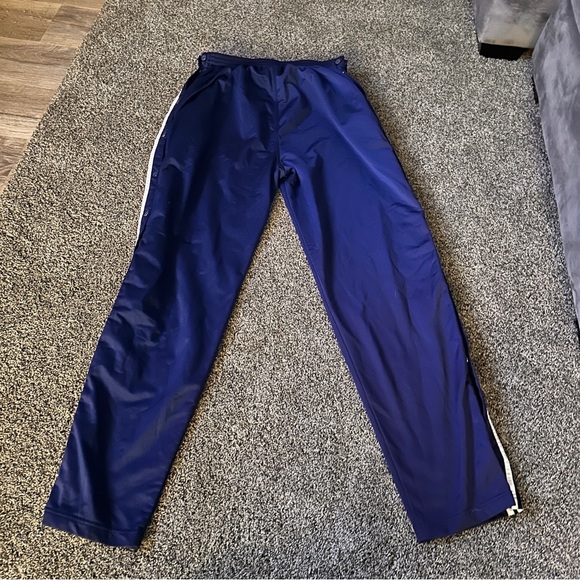 Vintage Adidas Mens Blue /White Stripe Basketball Joggers XXL Tear Away Warmups - Picture 3 of 16